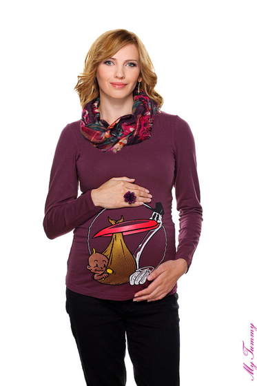 bocian baklazan My Tummy - Nowa Kolekcja - Odzież Ciążowa / Maternity Clothing www.mytummy.pl